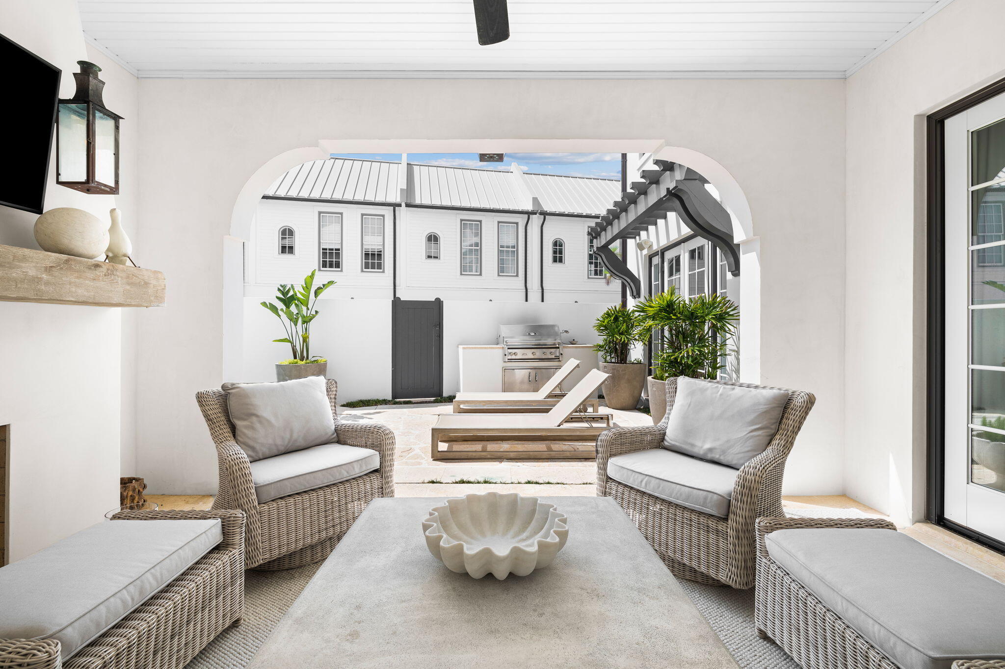 46 Nonesuch Way Inlet Beach, FL 32461 - Photo 34 of 53 a living room with furniture and a potted plant