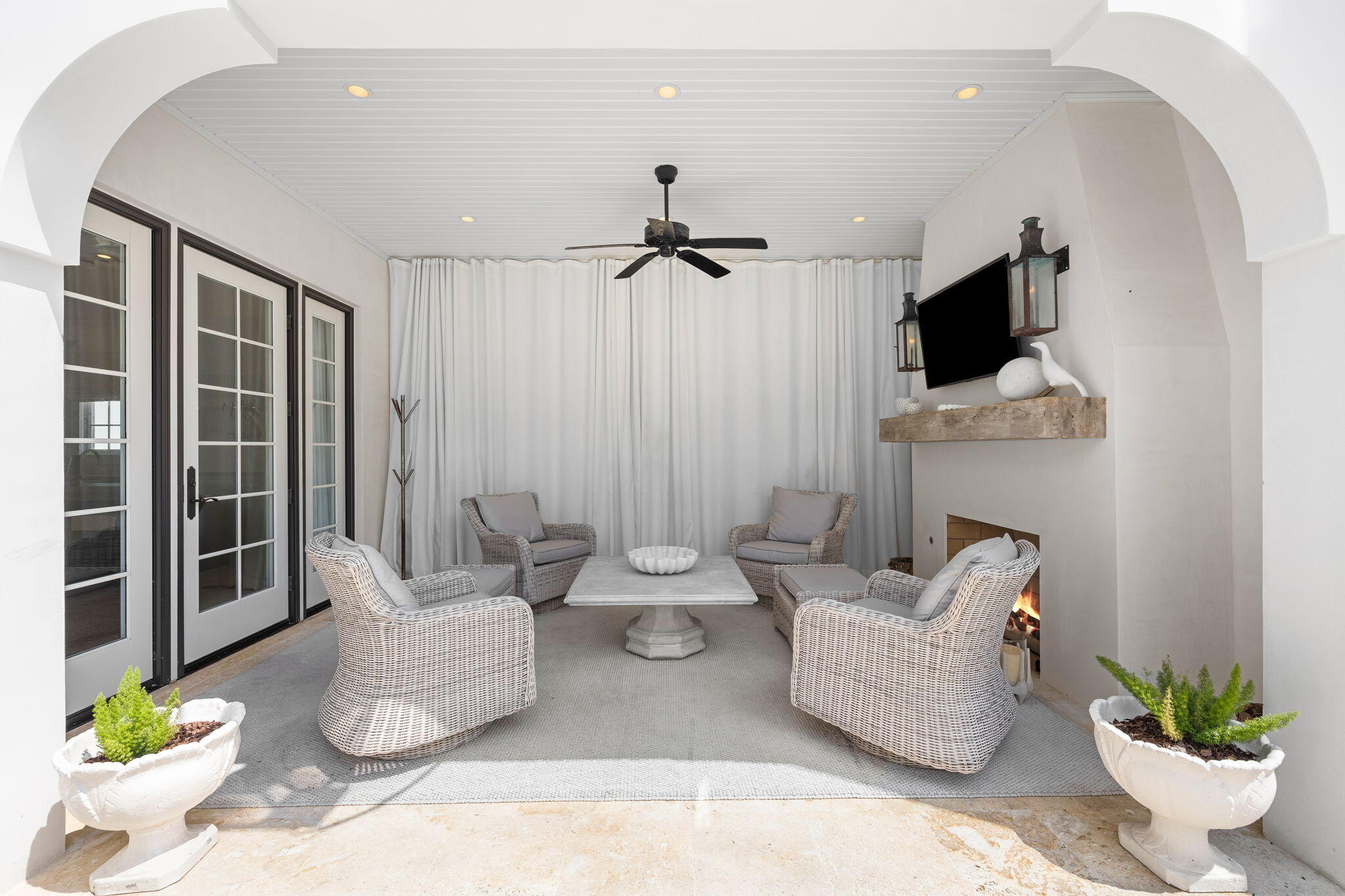 46 Nonesuch Way Inlet Beach, FL 32461 - Photo 35 of 53 a living room with furniture a flat screen tv and a potted plant