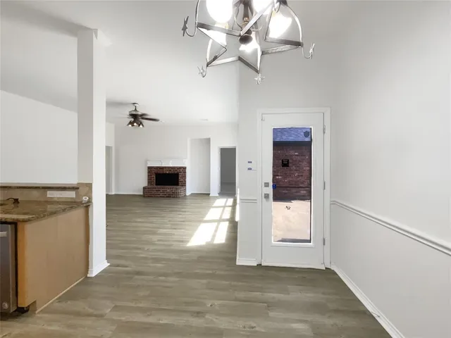 a view interior of the house and hallway with wooden floor