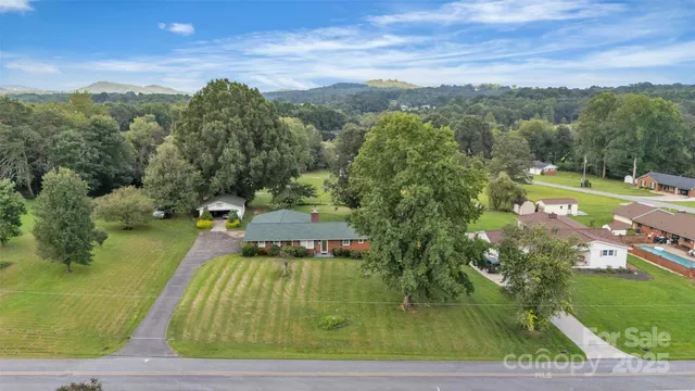an aerial view of a house