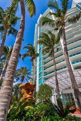 a view of a building with a street