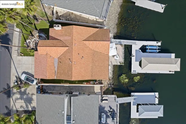 a view of a city with an ocean view