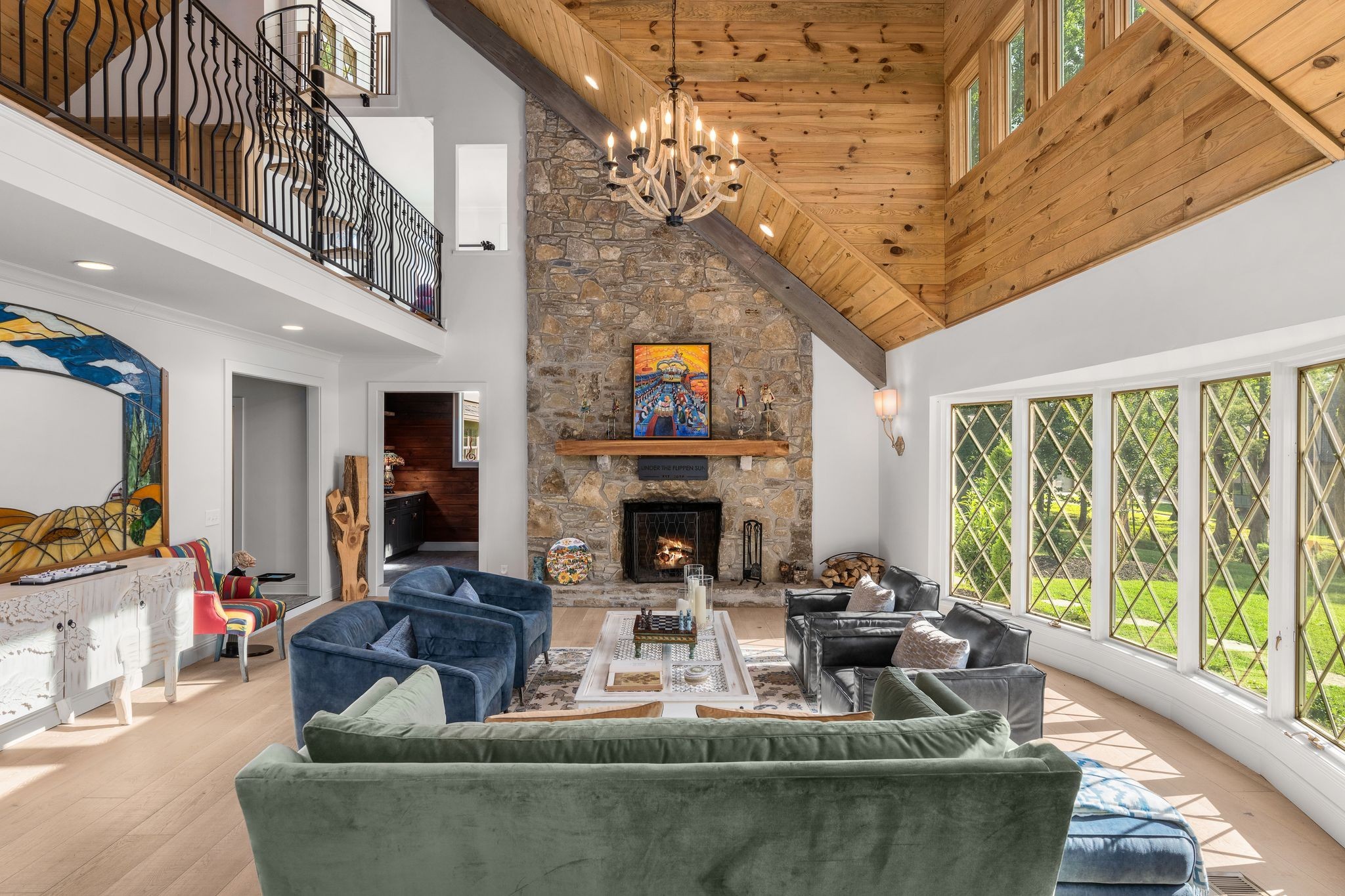 653 Flippen Road Lebanon, TN 37087 - Photo 7 of 71 a living room with fireplace furniture and a large window
