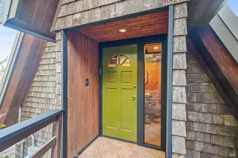 a view of a door of the house