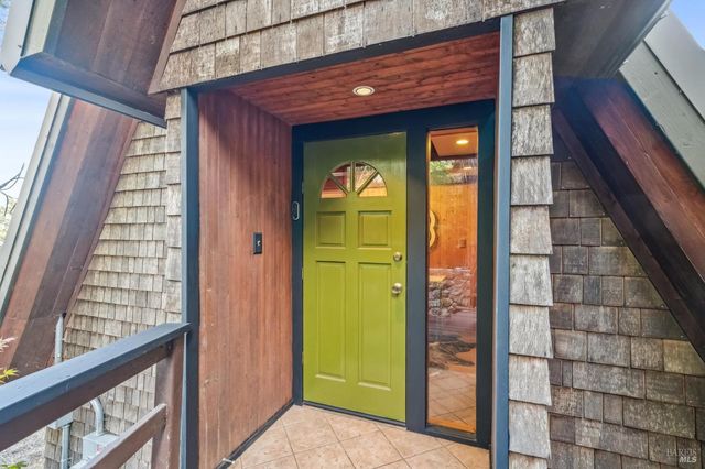 a view of a door of the house