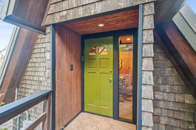 a view of a door of the house