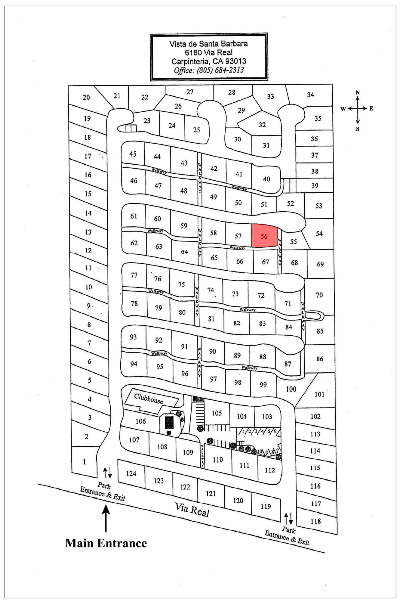 6180 Via Real, Unit 56 Carpinteria, CA 93013 - Photo 14 of 14 Location Of Home Within Park