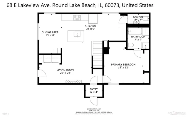 $325,000 | 68 East Lakeview Avenue, Round Lake Beach, IL 60073