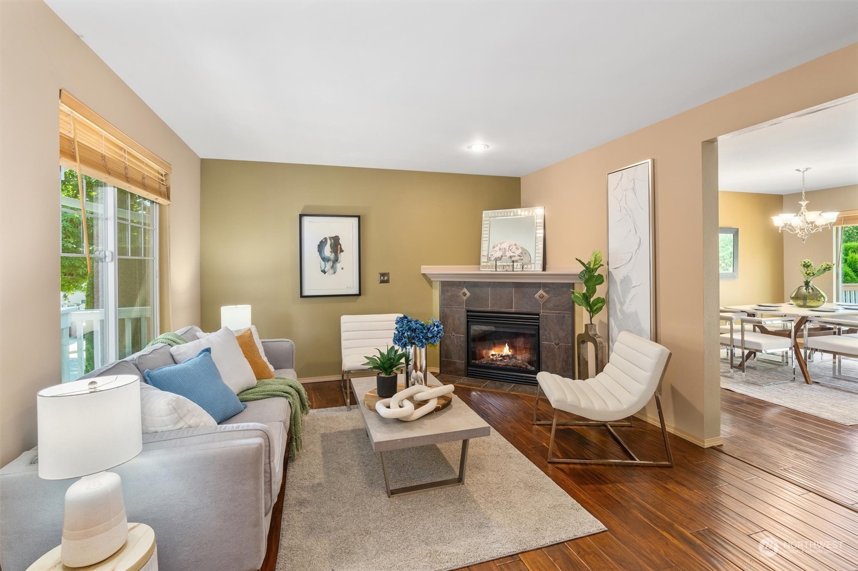 2505 194th Street Southeast Bothell, WA 98012 - Photo 4 of 31 a living room with furniture and a fireplace