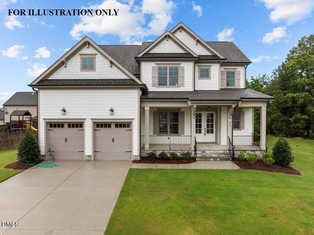 a view of a yard in front of a house