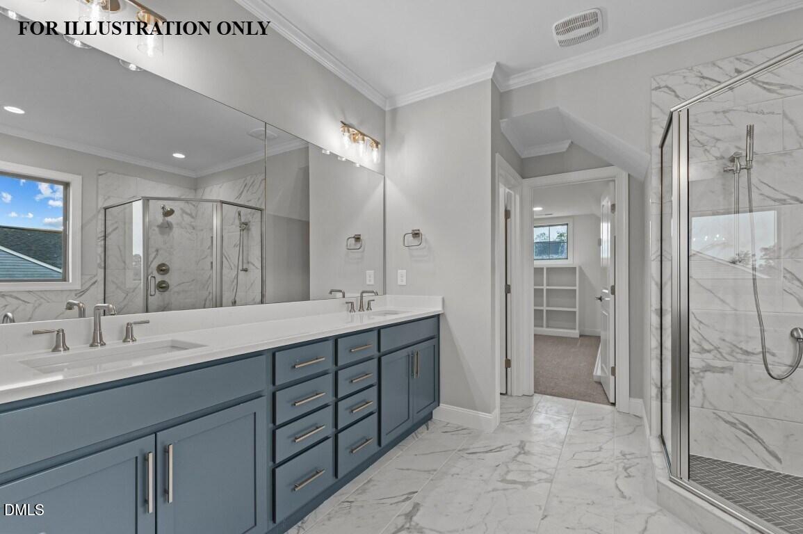 1032 Smoke Willow Way, Unit 148 Rolesville, NC 27571 - Photo 10 of 20 a spacious bathroom with a shower sink double and mirror
