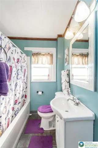 a bathroom with a sink toilet and mirror