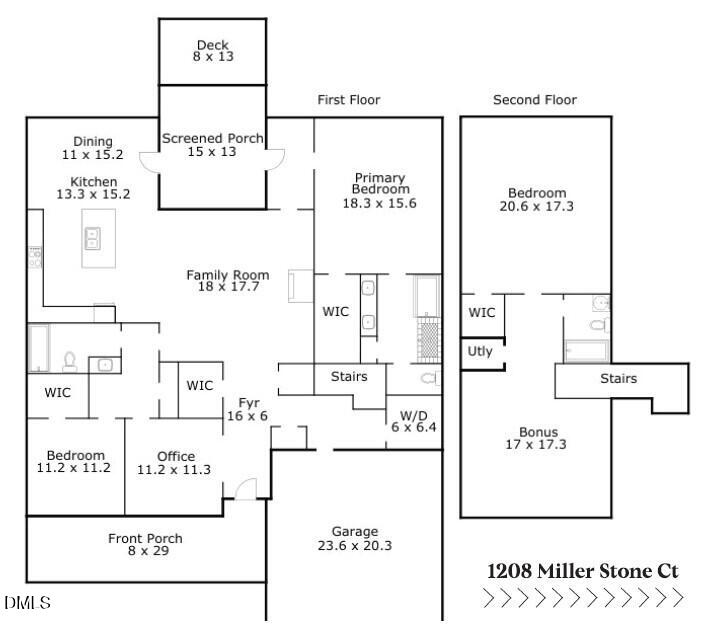 1208 Miller Stone Court Raleigh, NC 27603 - Photo 62 of 62 Sketch Pic for MLS