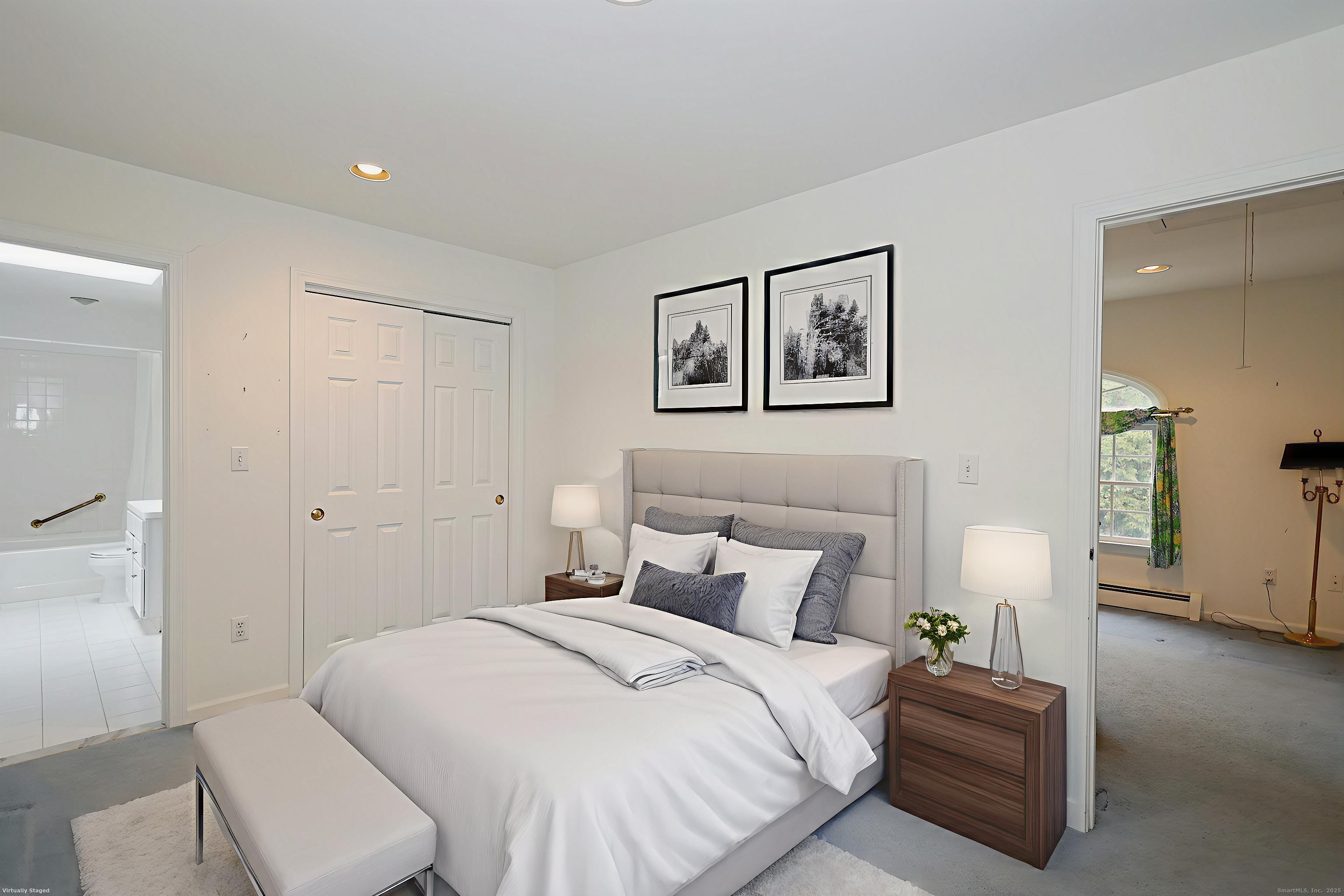 1213 Cedar Road Fairfield, CT 06890 - Photo 26 of 40 a bedroom with a bed and a couch