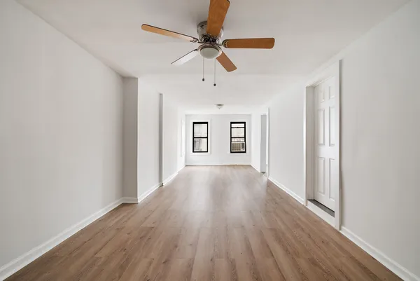 an empty room with a window