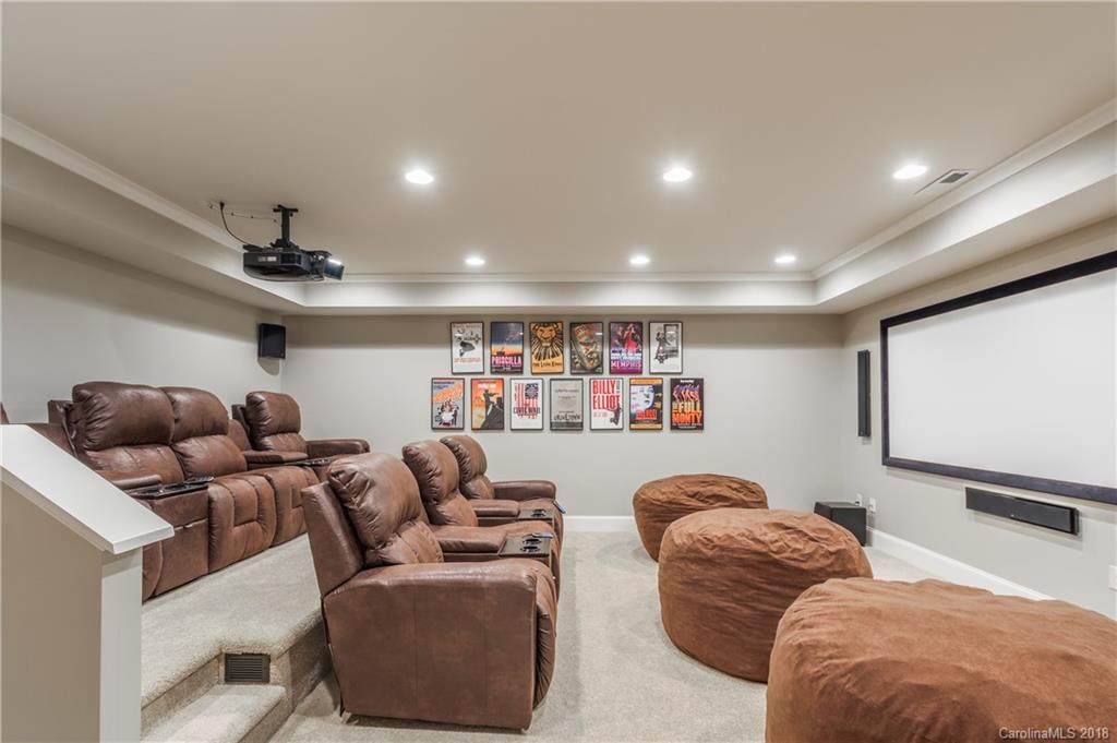 2649 River Ridge Place Fort Mill, SC 29708 - Photo 21 of 34 a living room with furniture a projector and a projector screen