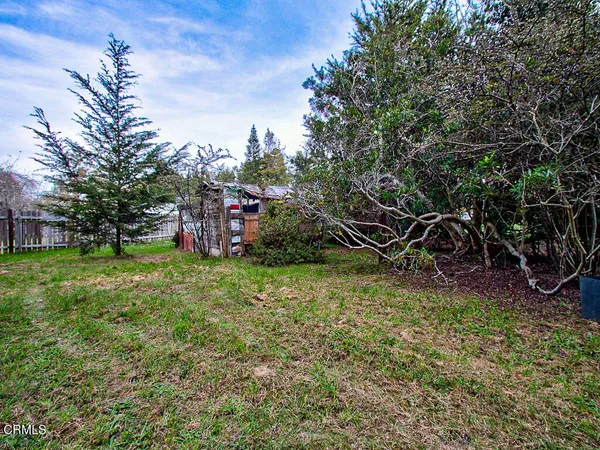 a view of a backyard with a garden