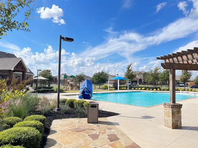 a park view with a garden space