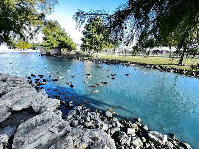 a view of a terrace with sky view