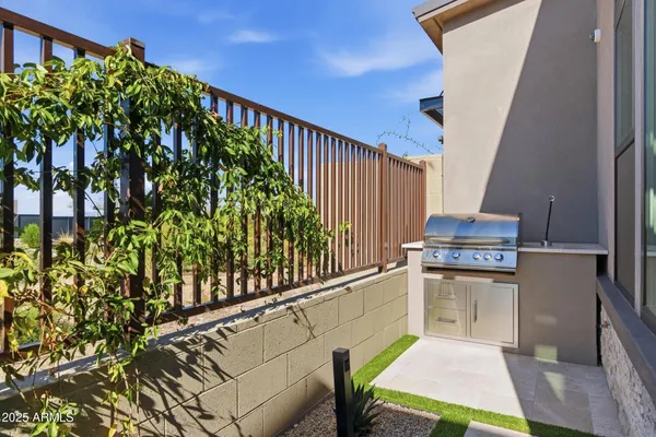 a balcony with an outdoor space