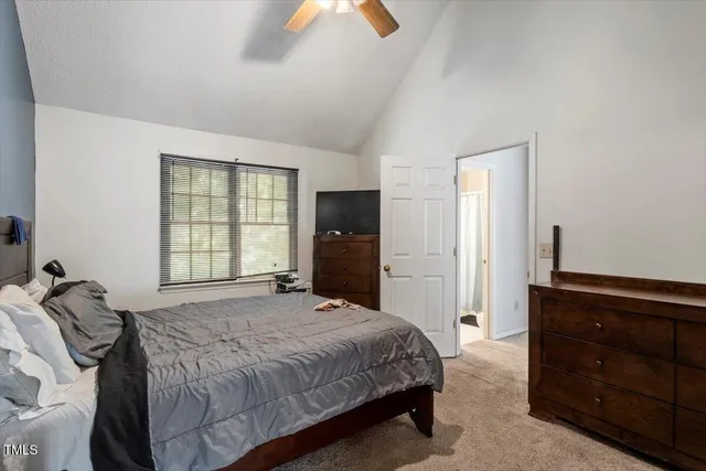 a bathroom with a sink a toilet a mirror and shower curtain