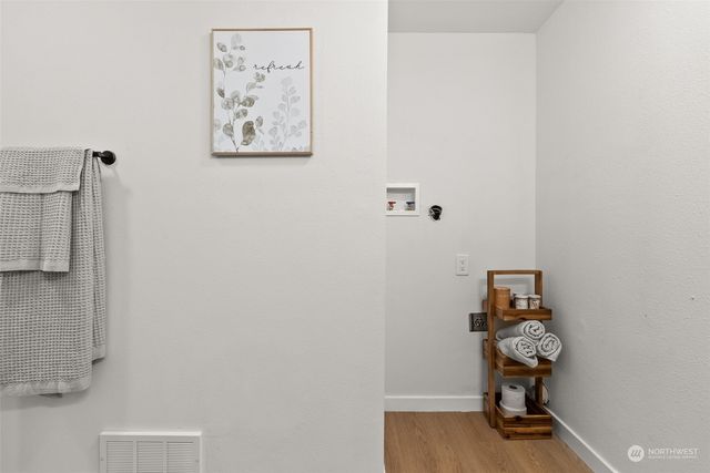 a view of a hallway with workspace