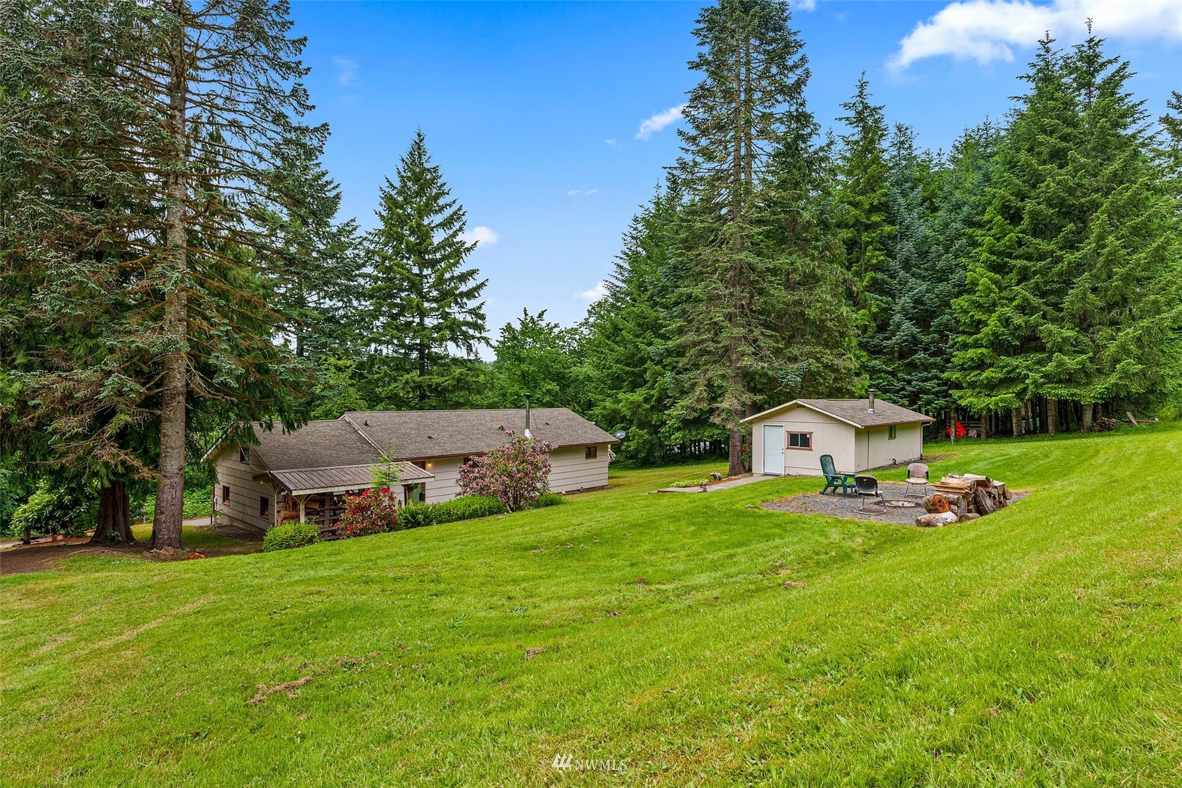 916 Southeast Korpi Way Winlock, WA 98596 - Photo 29 of 31 a aerial view of a house with backyard