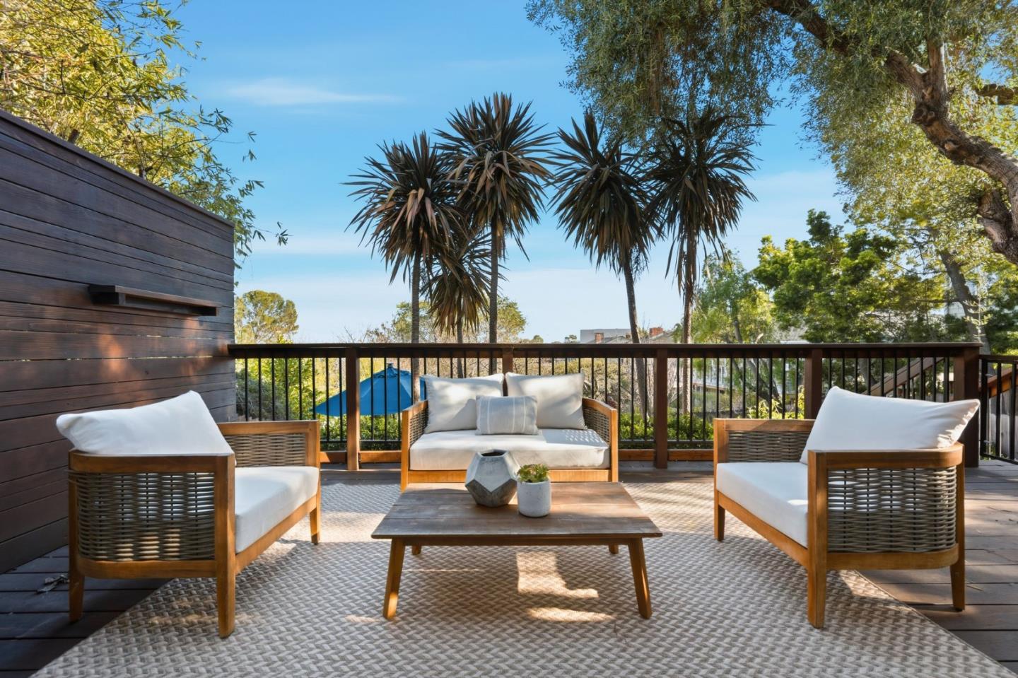 swimming pool view with a seating space