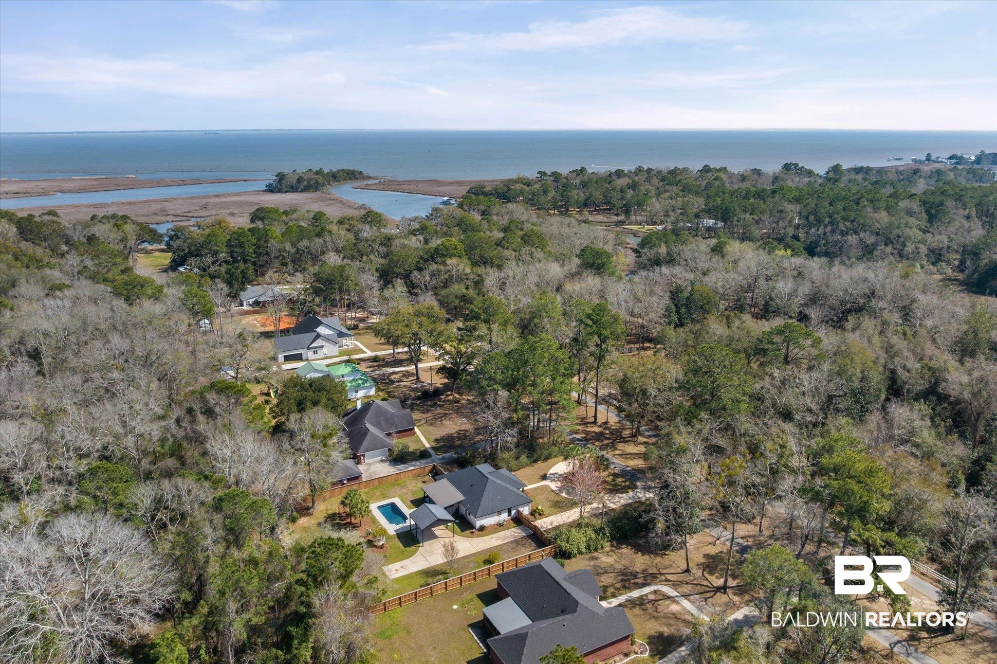 3216 Bay Booster Club Road Theodore, AL 36582 - Photo 43 of 46 Drone / aerial view of a large body of water