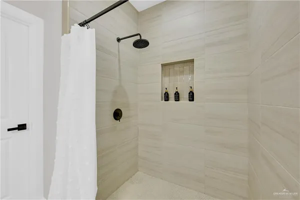 a bathroom with a shower