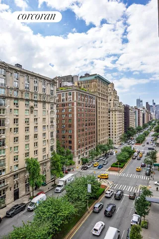 a view of a city with tall buildings