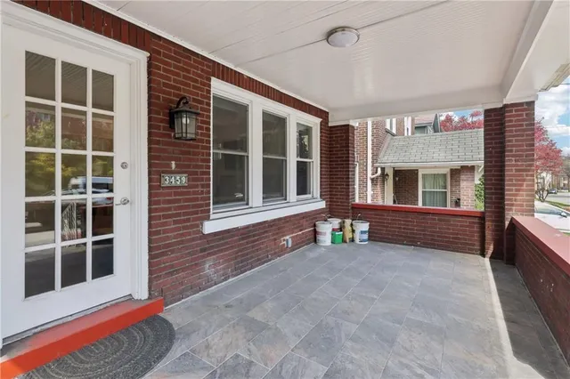 a front view of a house with windows