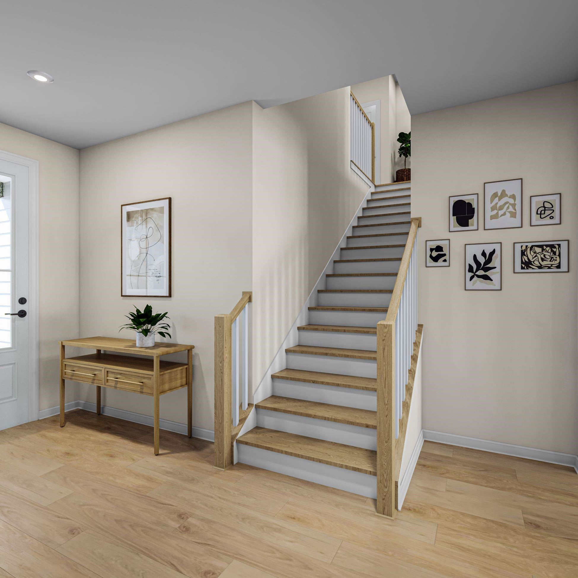 6104 Adecor Way Raleigh, NC 27617 - Photo 11 of 37 a view of a hallway with stairs