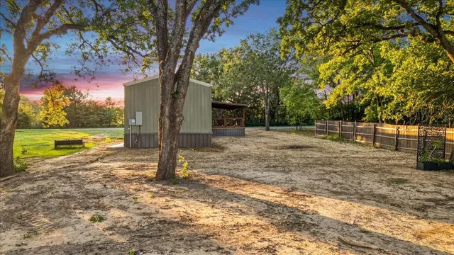 a view of a park with tree s