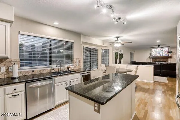 a living room with furniture