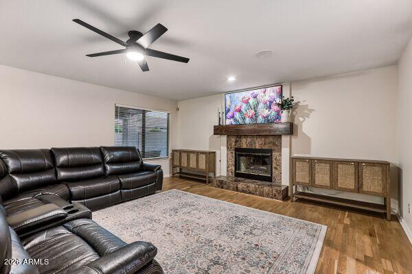 1609 East Mohawk Lane Phoenix, AZ 85024 - Photo 14 of 31 a living room with furniture and a fireplace