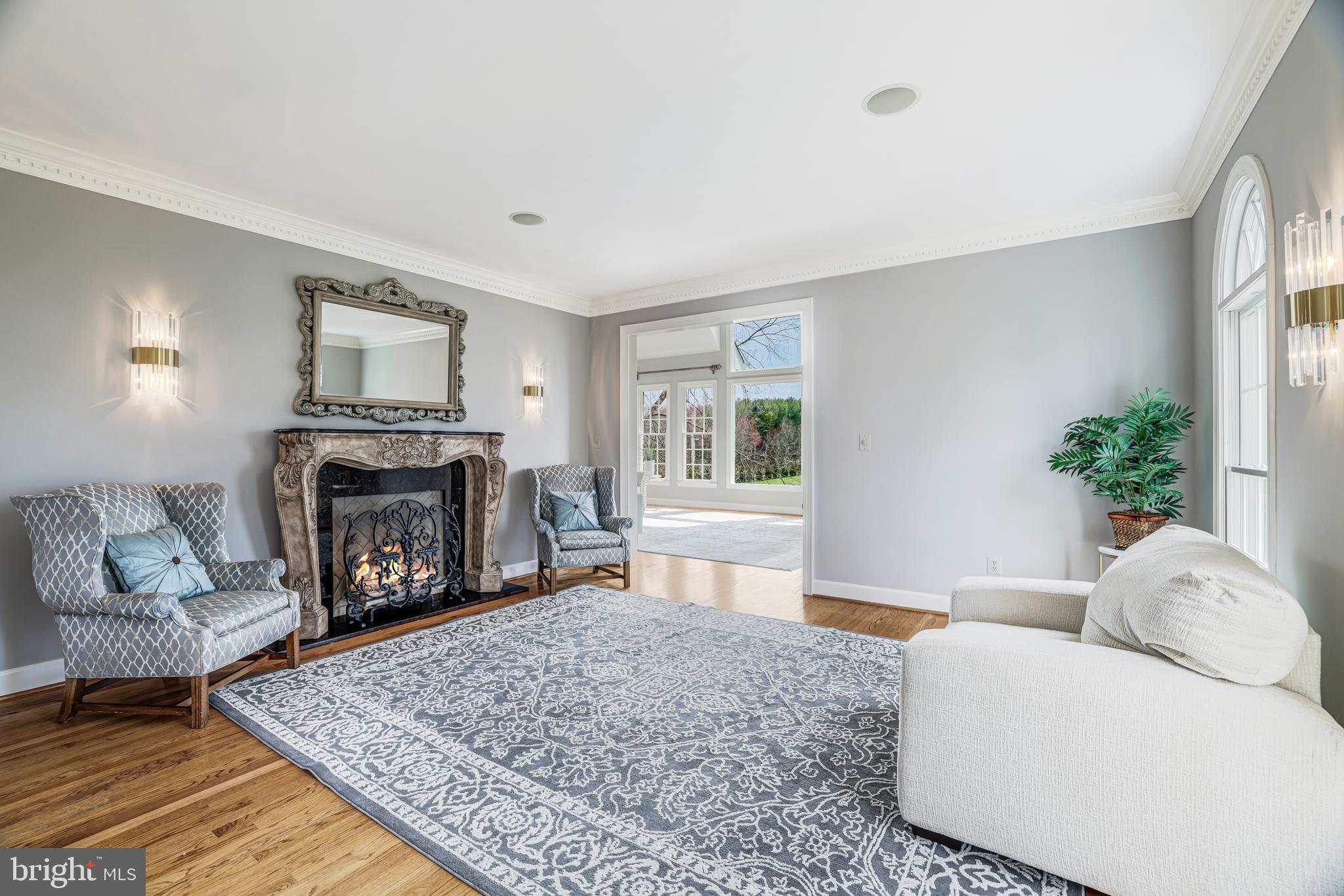 22609 Hillside Circle Leesburg, VA 20175 - Photo 36 of 110 a living room with furniture and a fireplace