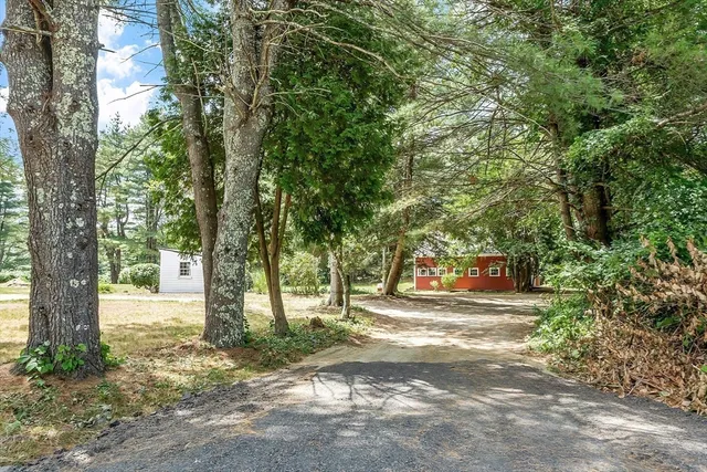 a view of road with trees