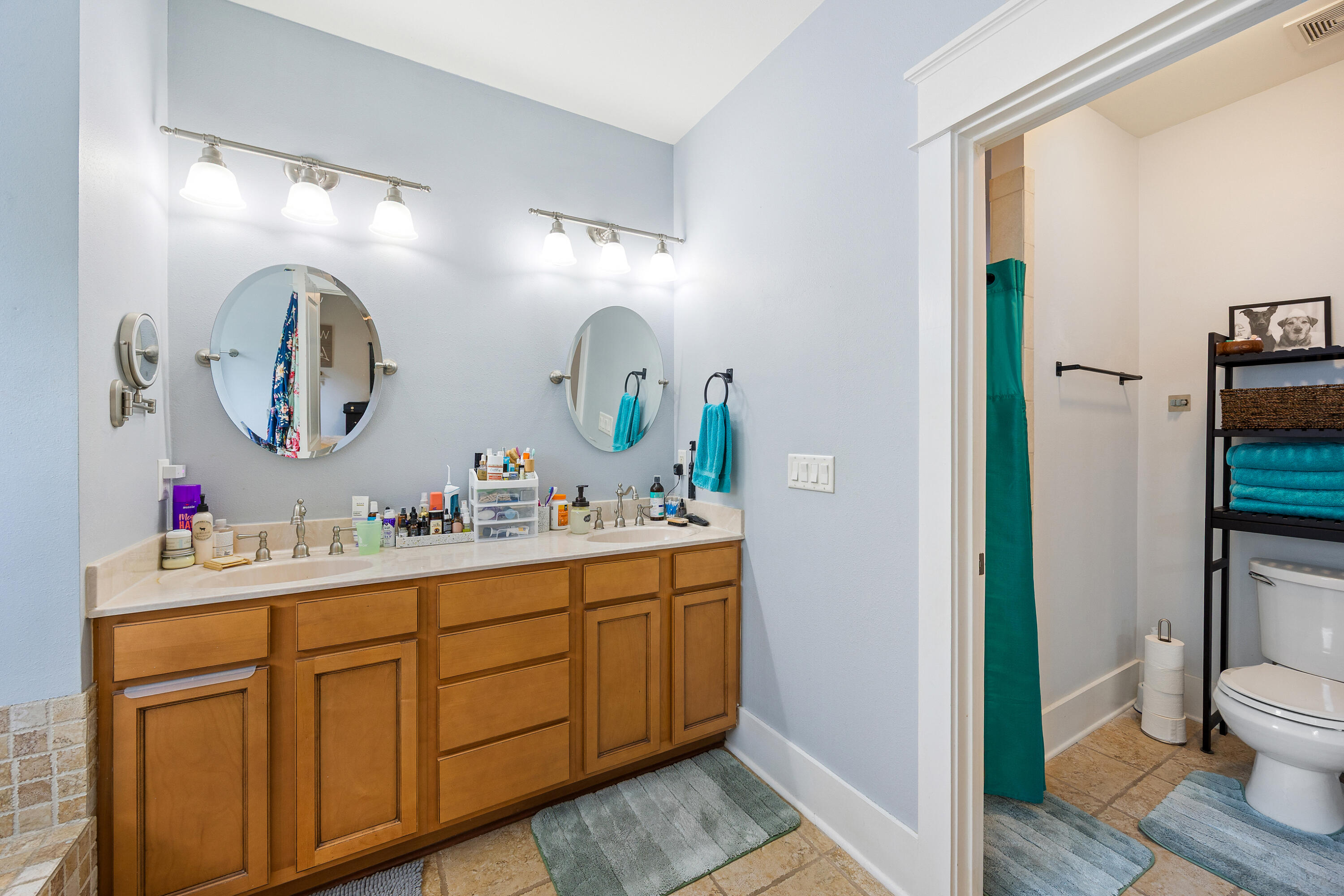 804 Symphony Way Freeport, FL 32439 - Photo 17 of 34 a bathroom with a toilet sink and mirror