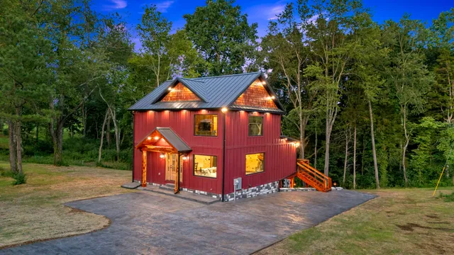 a view of backyard with green space