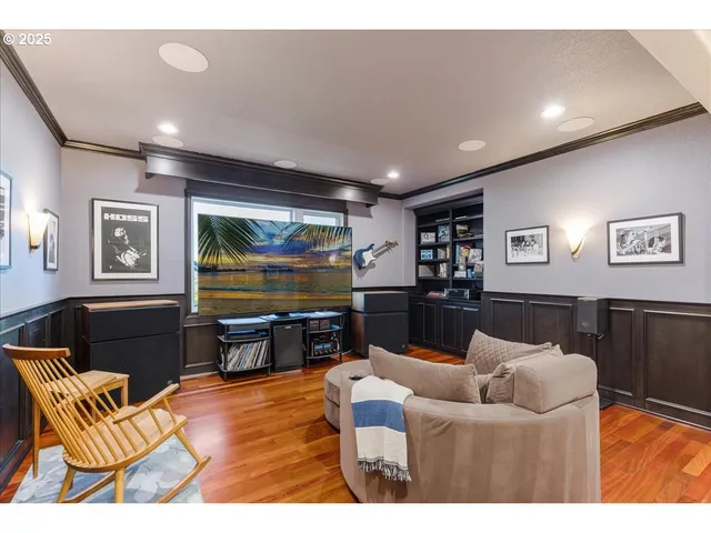 a workspace with furniture window and wooden floor