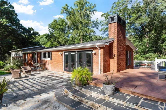 a view of an outdoor space and deck