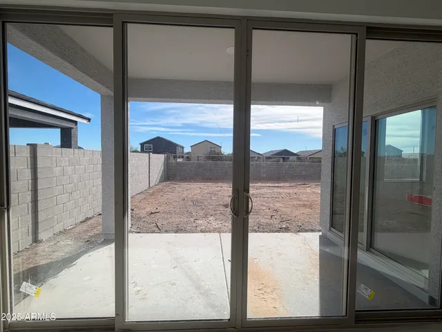 a view of a glass door