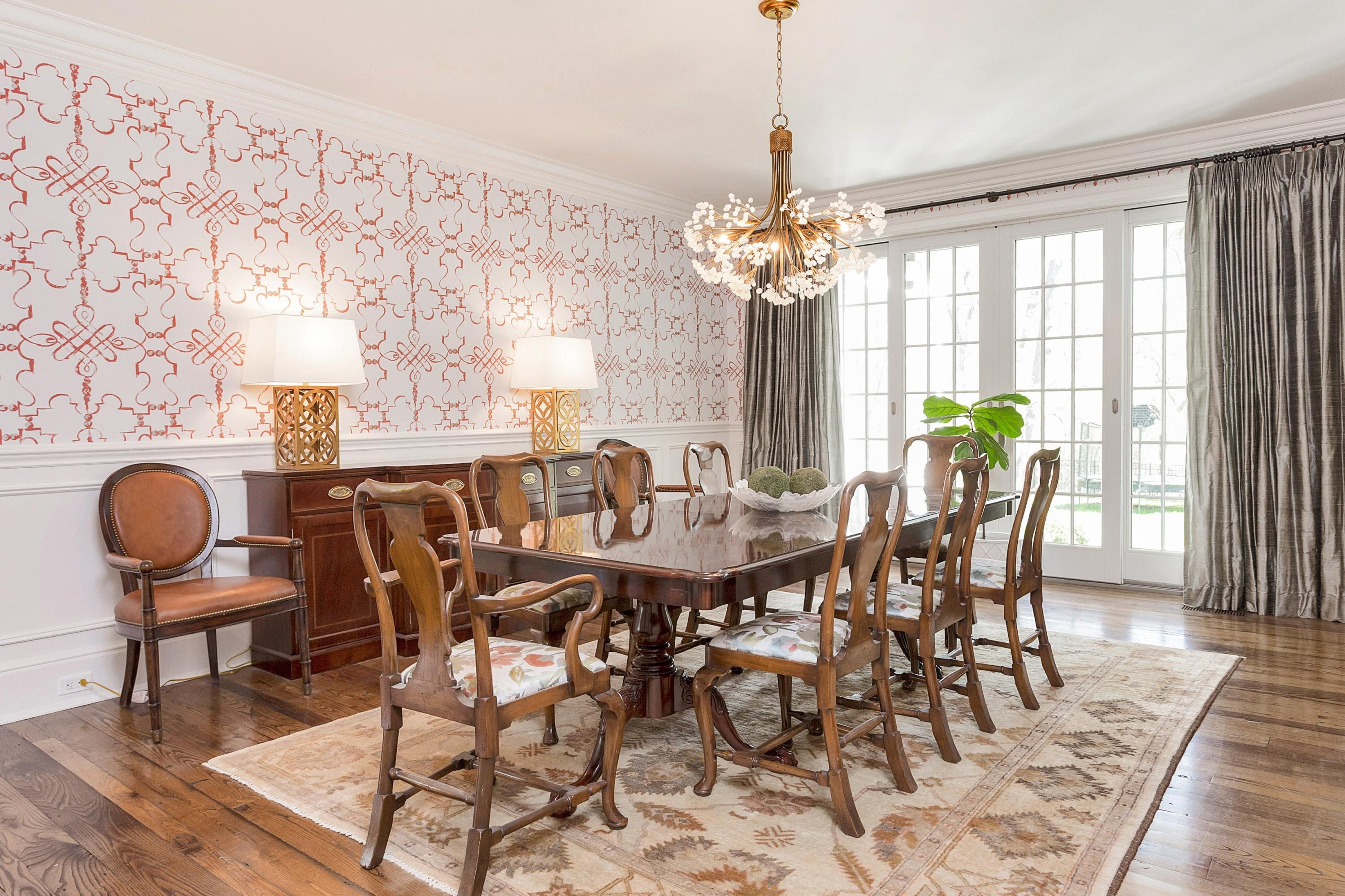 5 Old Parish Road Darien, CT 06820 - Photo 9 of 40 a view of a dining room with furniture and chandelier