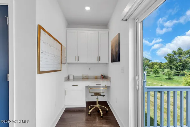 a bathroom with a shower and toilet