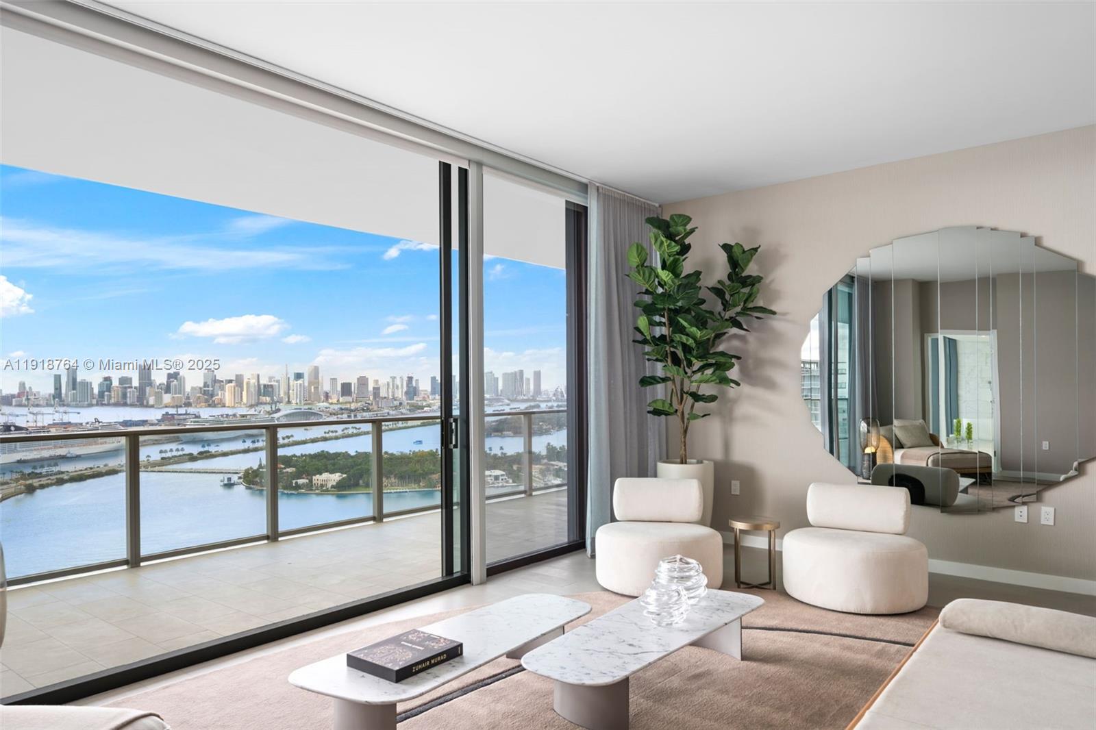 500 Alton Road, Unit 3402 03 Miami Beach, FL 33139 - Photo 65 of 77 a living room with furniture and a potted plant