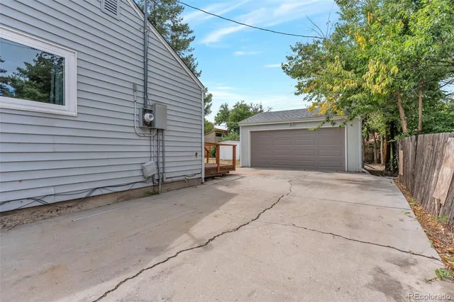 a view of a house with a garage