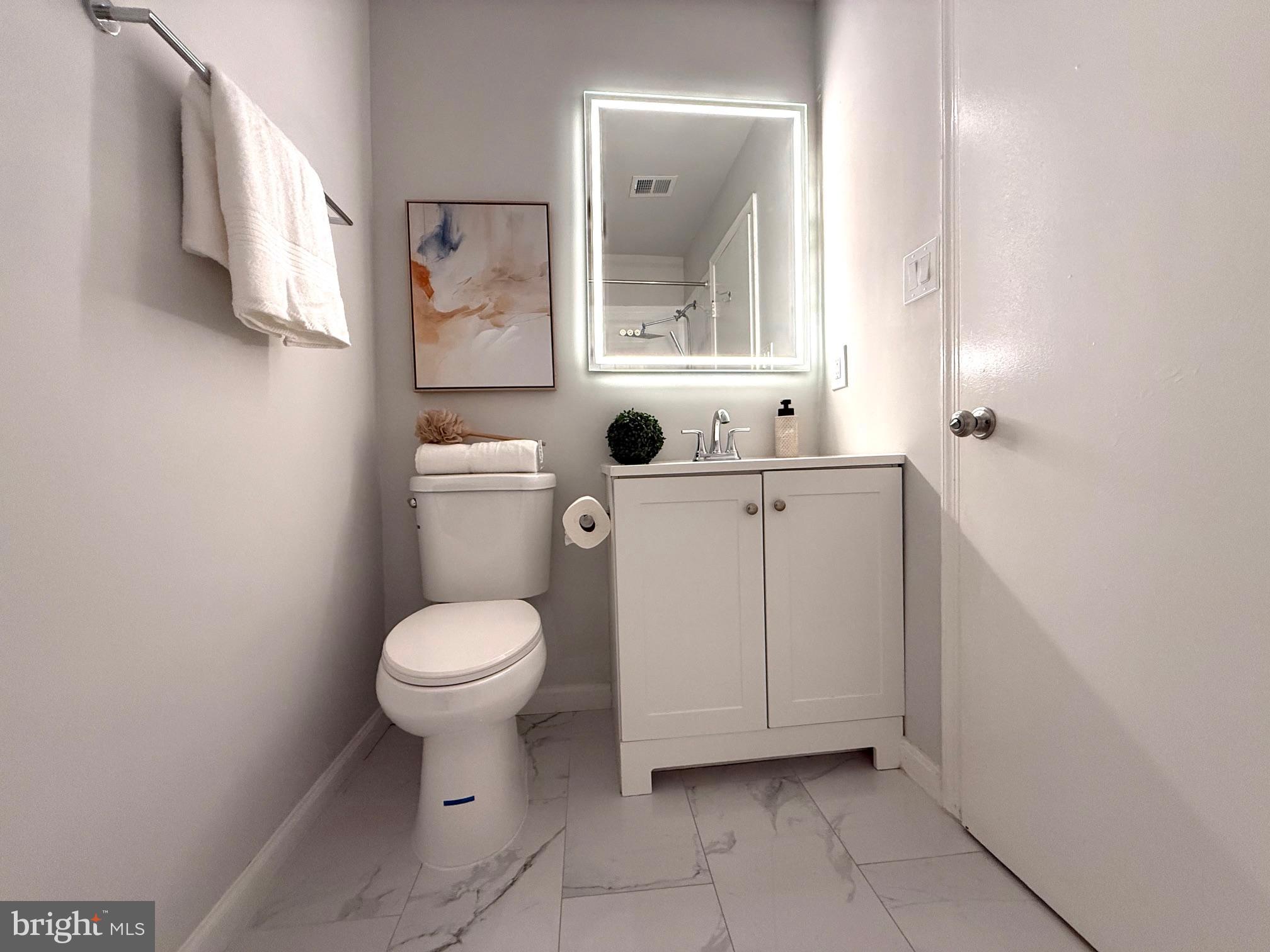 8580 Tyrolean Way Springfield, VA 22153 - Photo 62 of 63 a bathroom with a toilet sink and mirror