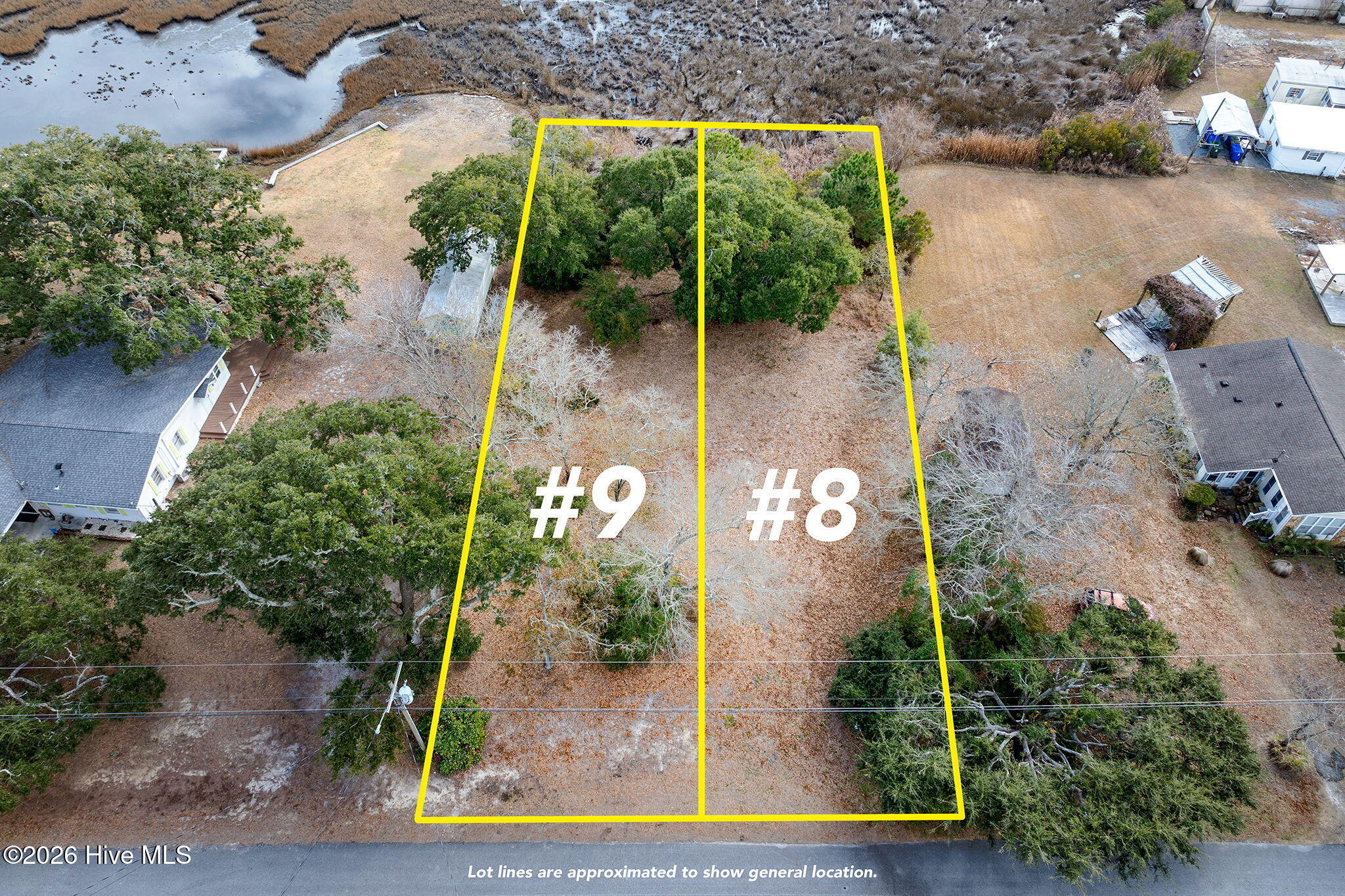 144 Atkinson Point Road Surf City, NC 28445 - Photo 4 of 27 aerial-low-pass-lot-lines-04b