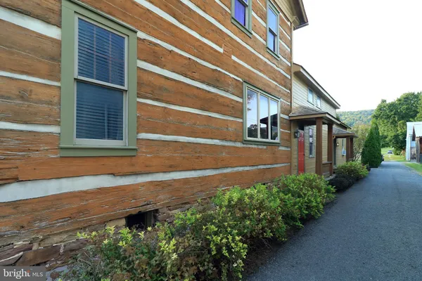 a view of wooden stairs